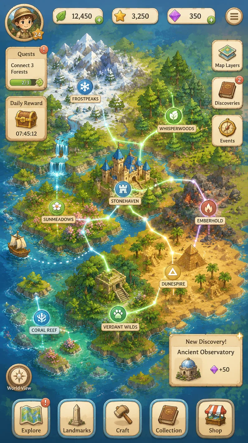 Field Atlas game map screen
